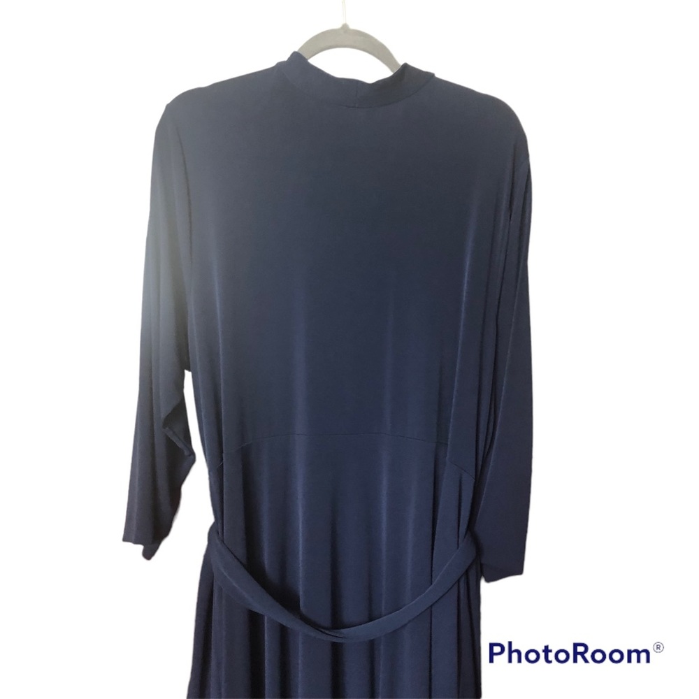 Charter Club French Twist Navy Blue Plus Size Midi Dress 3X - Picture 4 of 12
